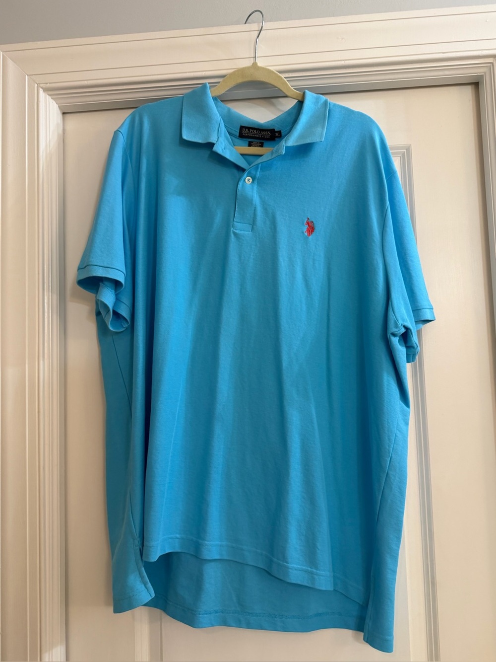 U. S. Polo Association Men's Classic Fit Polo Shirt -Light Blue flaw please READ